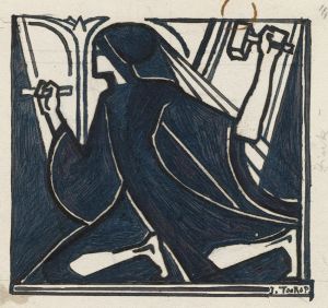 Knielende figuur met hamer en beitel