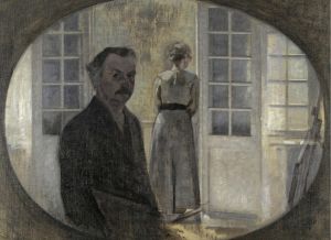 Interiør Med Kunstneren Og Hans Hustru