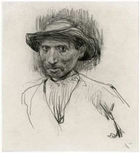 Kop van een man, portret van een arbeider