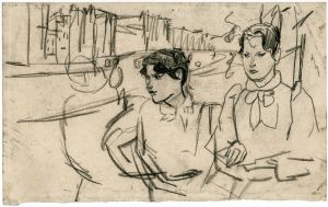 Drie vrouwen wandelen langs een gracht