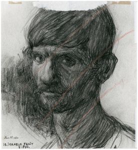 Kop van een man, portret van een arbeider 2