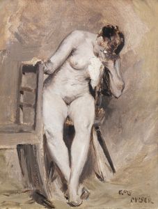 Weiblicher Akt im Atelier