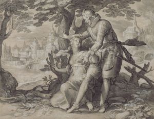 Young Woman Assisted by a Gentleman