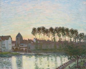Moret-sur-Loing au soleil couchant