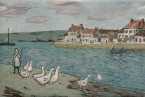 The River Bank or Geese