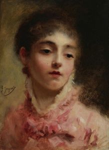 Young Woman In A Pink Dress