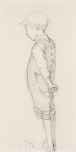 Boy Standing with Cap on His Head
