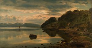 Aftenstemning. Skogsfjord, Mandal