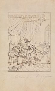 Study of a Woman Sleeping in Her Chamber and a Man Standing Over Her Bed