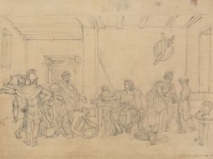 Study of an Interior Scene, with Roman Soldiers