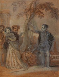 Malvolio abusing Maria, Fabian and Sir Toby