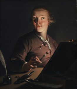 Self-portrait by Candlelight