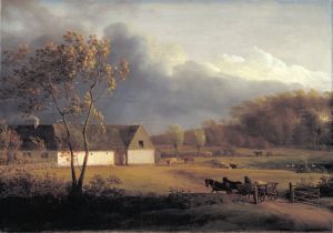 A Storm Brewing behind a Farmhouse in Zealand