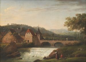The Bridge and the Waterfall at Dornach, Switzerland