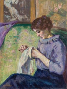 Madame Guillaumin cousant