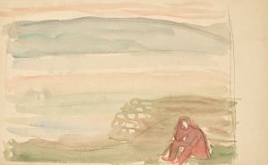 Sitzender in Landschaft