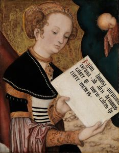 Female saint with scroll
