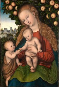Maria mit dem Kind und dem Johannesknaben unter dem Apfelbaum