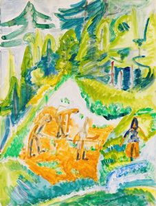Davoser Landschaft mit Bergbauern