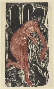 Woman Bathing by the Oven