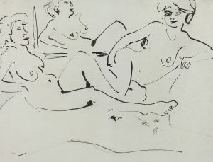 Dodo and an Older Woman Reclining before a Mirror