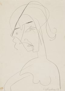 Half-length figure of a woman