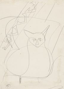 Sketch of a lying cat