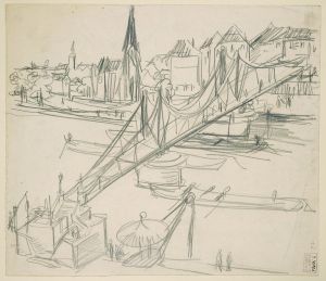 The Iron Bridge  at Frankfurt Main, View Towards Sachsenhausen