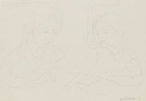 Two girls at the table