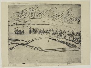 Äcker und Häuser im Erzgebirge