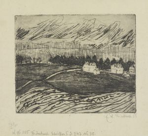 Äcker und Häuser im Erzgebirge