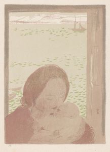 Mother With Child By The Sea