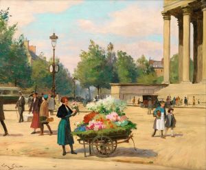 Flower Vendor Before The Madeleine Church, Paris