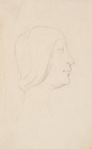 Studie efter Francesco Lauranas buste af Eleonora d’Aragona i museet i Palermo. Profil t.h.