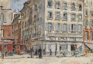 Intersection de deux rues, à Paris, en 1899.