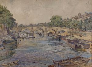 La Seine au pont-Marie, en 1899. 1er arrondissement