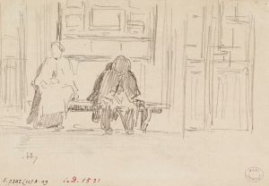 Deux personnages sur un banc
