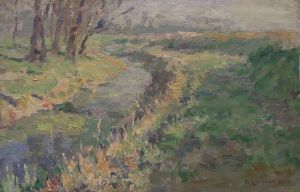 Paysage ruisseau dans la campagne