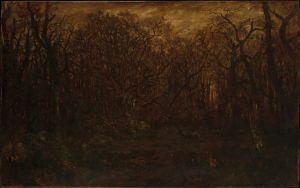 The Forest in Winter at Sunset