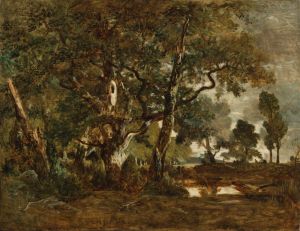 Forest of Fontainebleau, Cluster of Tall Trees Overlooking the Plain of Clair-Bois at the Edge of Ba…