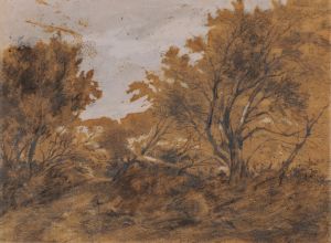 Paysage boisé, coup de vent
