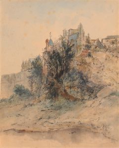 Paysage de ville avec remparts
