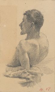 Reclining Male Nude – Waist Up