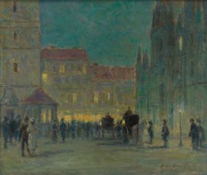 Evening in front of the St. Elisabeth Cathedral
