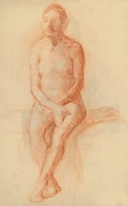 Sitting male nude