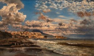 Naples, view from the Northwest over the Bay of Naples, with Vesuvius in the background