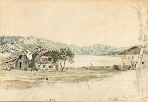 Houses near Lake Attersee, study