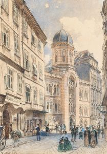 The Fleischmarkt in Vienna with the Greek-Orthodox Church of the Holy Trinity