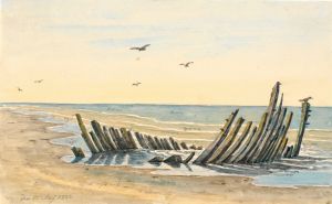 Wreck on the beach Nordstranden, sank on the 9th of May 1832