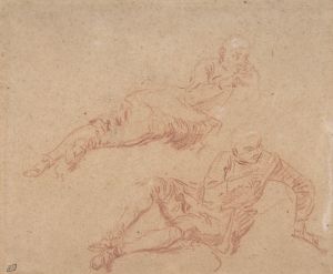 Two Studies of Reclining Youth